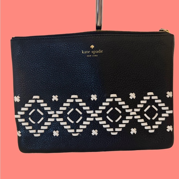 kate spade Handbags - Kate Spade Pebbled Leather Gia Flynn Street Zip Clutch Pouch Bag